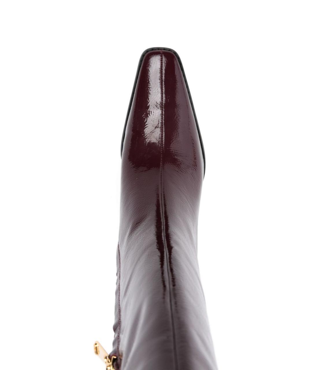 MICHAEL KORS Бордовые кожаные сапоги, фото 4