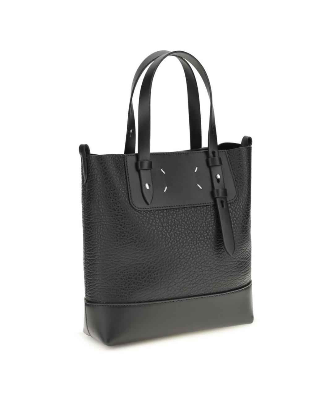 MAISON MARGIELA Черная кожаная сумка тоут, фото 3