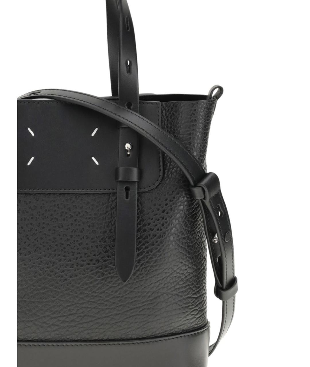 MAISON MARGIELA Черная кожаная сумка тоут, фото 2