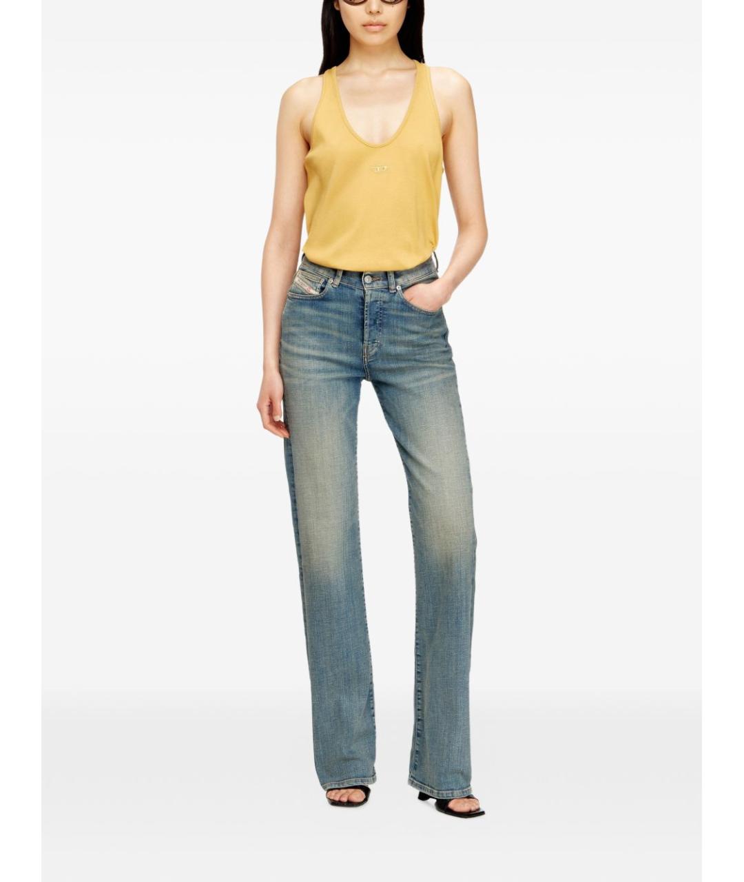 DIESEL Синие хлопковые прямые джинсы, фото 5