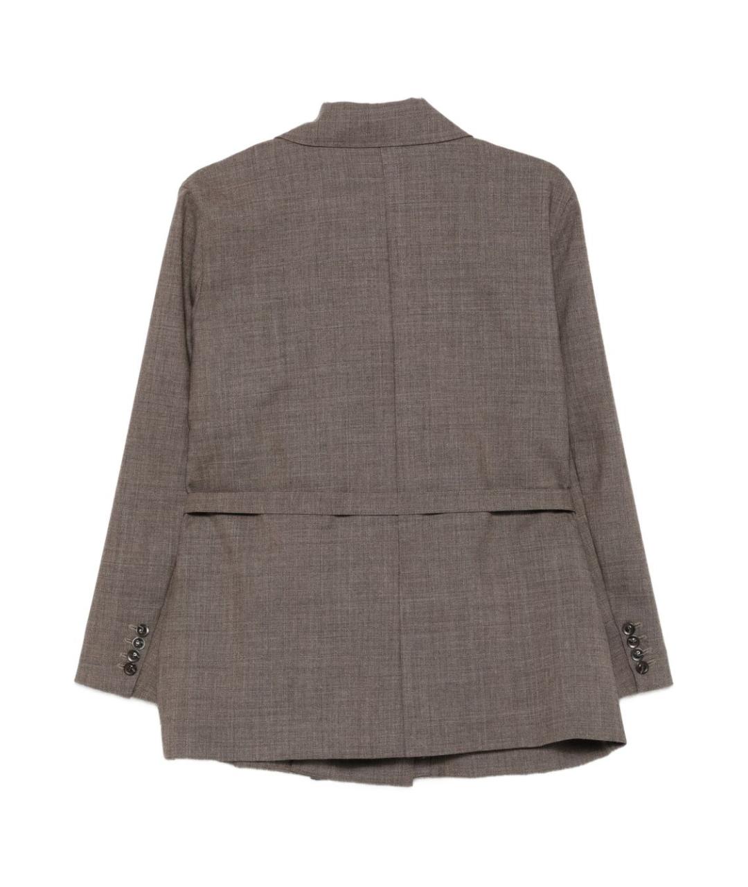 SOEUR Коричневый шерстяной жакет/пиджак, фото 2