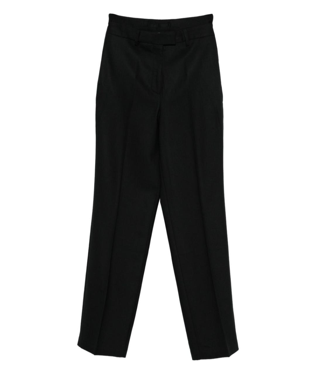 SEMICOUTURE Черные шерстяные прямые брюки, фото 1