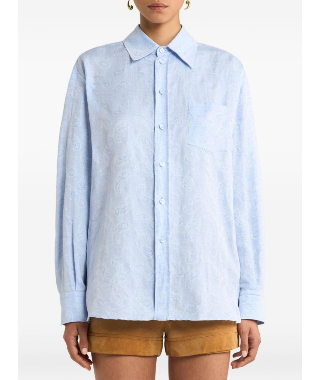 ETRO Голубая льняная рубашка, фото 3