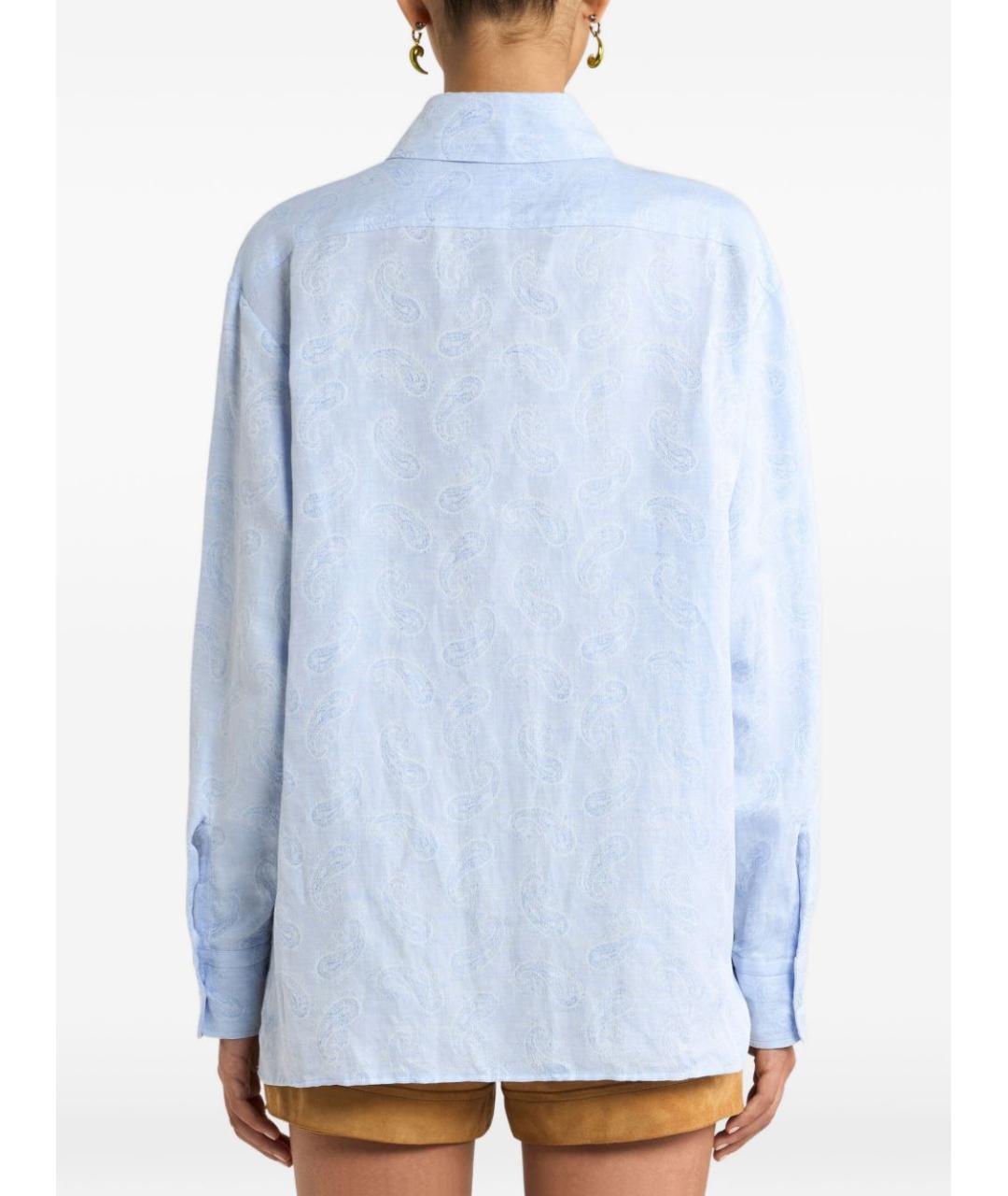 ETRO Голубая льняная рубашка, фото 2