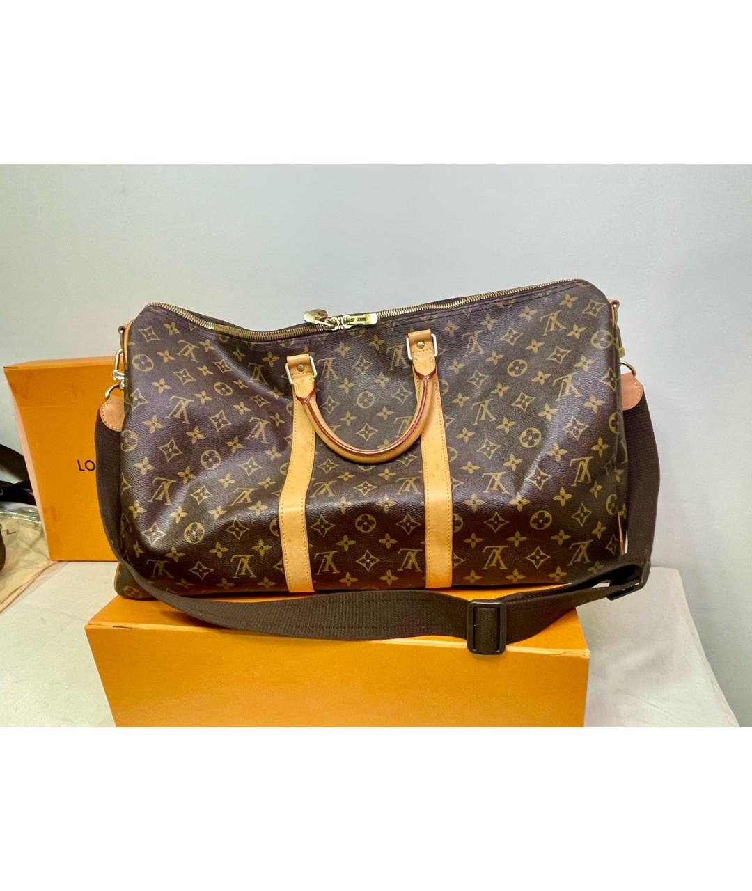 LOUIS VUITTON Коричневая дорожная/спортивная сумка, фото 8