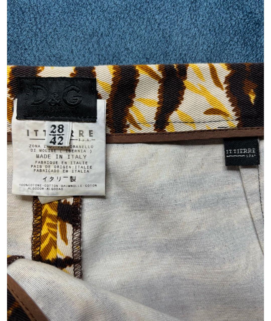 DOLCE&GABBANA Мульти хлопковые брюки узкие, фото 6