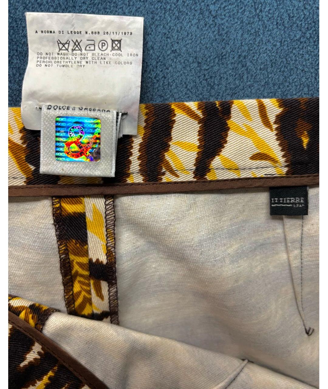 DOLCE&GABBANA Мульти хлопковые брюки узкие, фото 7