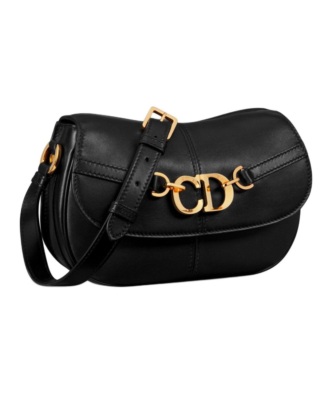 CHRISTIAN DIOR Черная кожаная сумка через плечо, фото 3