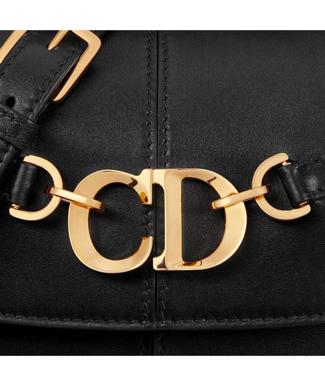 CHRISTIAN DIOR Черная кожаная сумка через плечо, фото 6