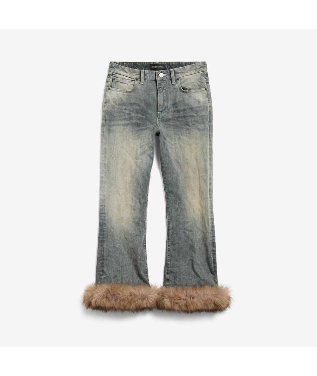 BALENCIAGA Голубые хлопковые прямые джинсы, фото 5