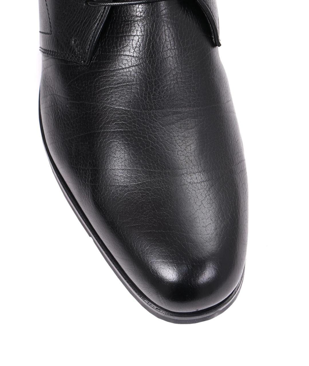 SANTONI Черные кожаные низкие ботинки, фото 5