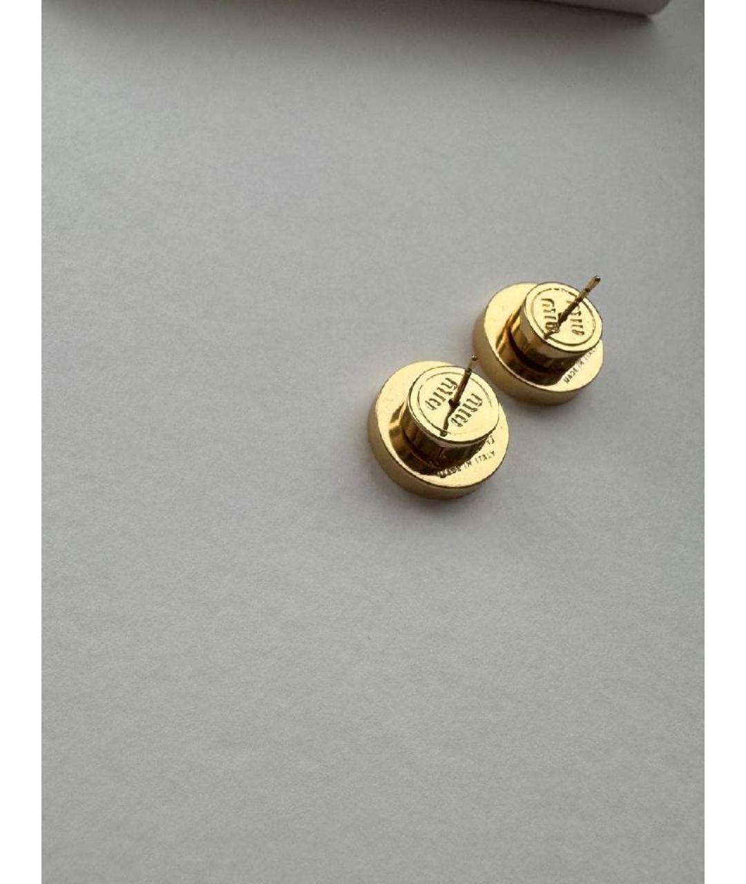 MIU MIU Черные латунные серьги, фото 4