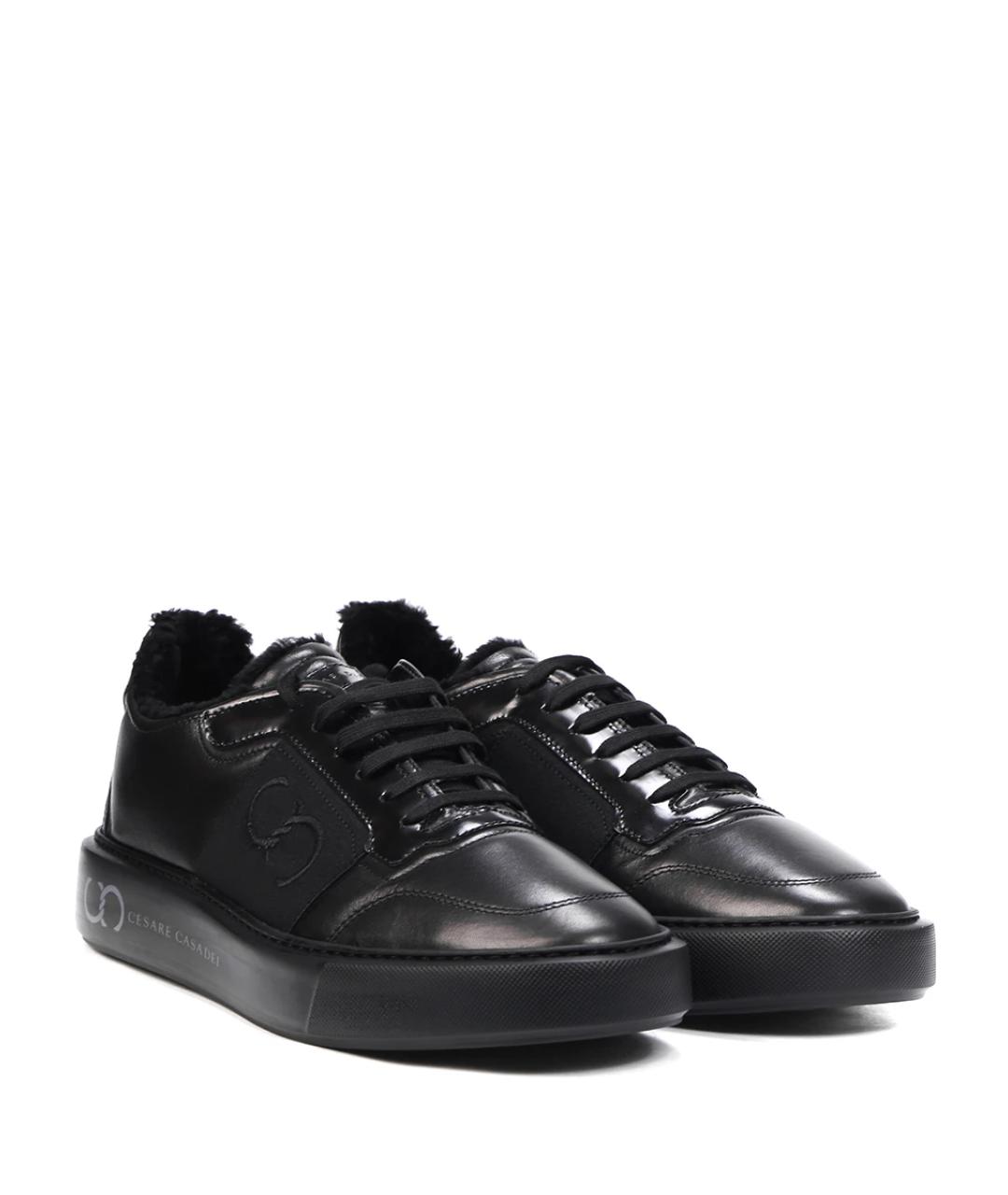 CASADEI Черные кожаные высокие кроссовки / кеды, фото 2