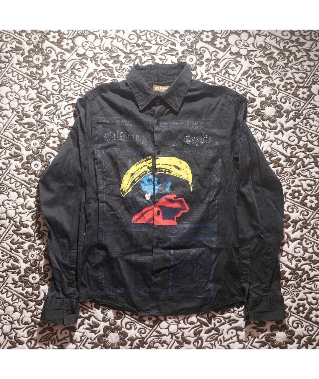 JOHN GALLIANO Черная хлопковая кэжуал рубашка, фото 5