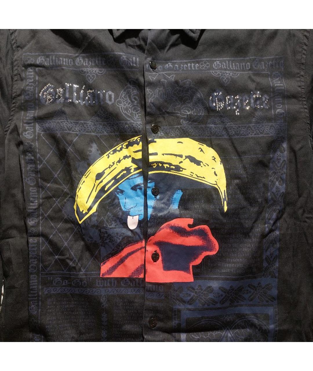 JOHN GALLIANO Черная хлопковая кэжуал рубашка, фото 2