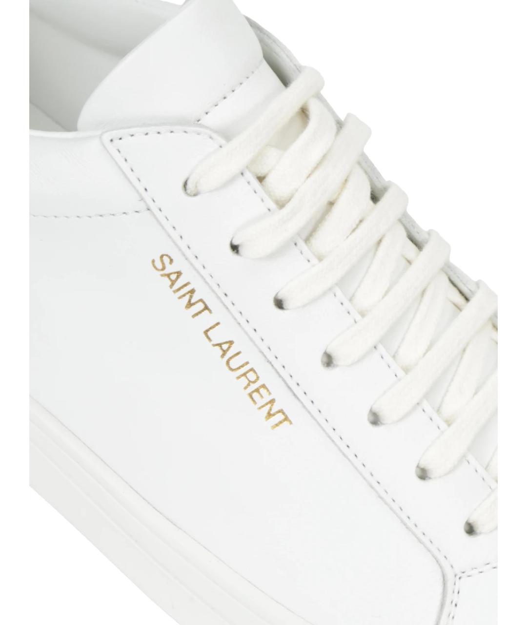 SAINT LAURENT Белые кожаные высокие кроссовки / кеды, фото 5