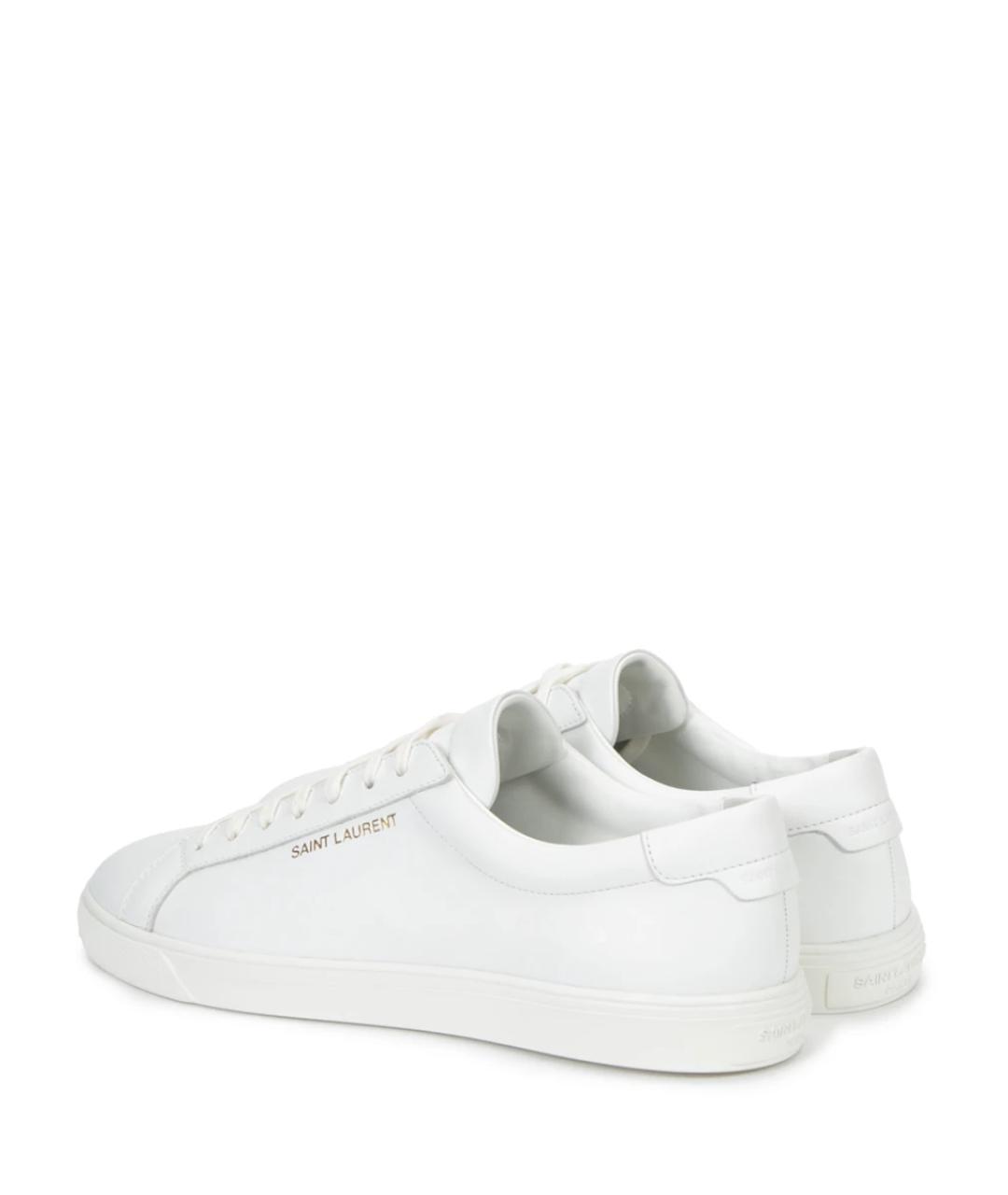 SAINT LAURENT Белые кожаные высокие кроссовки / кеды, фото 4