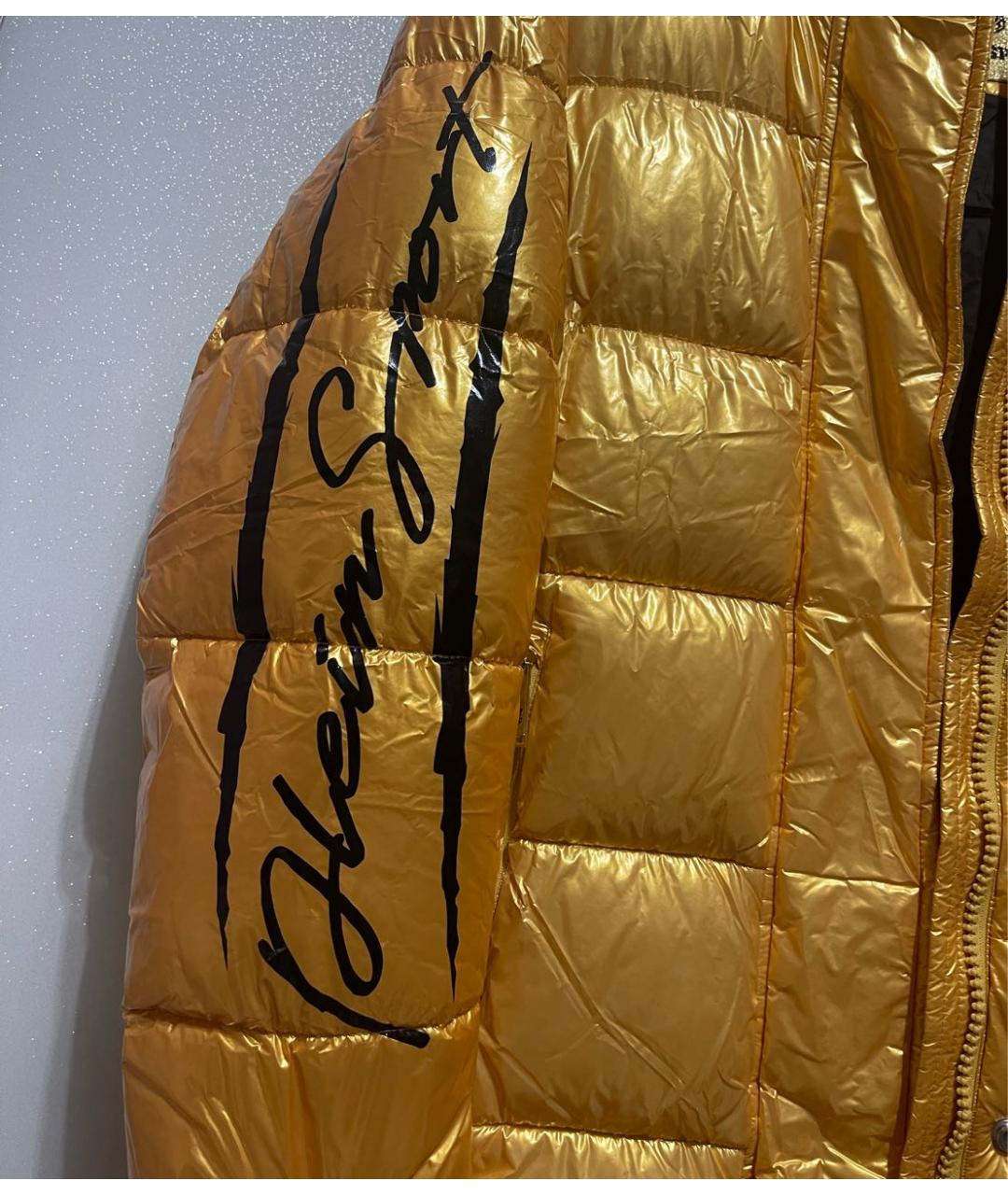 PLEIN SPORT Золотой полиамидовый пуховик, фото 6