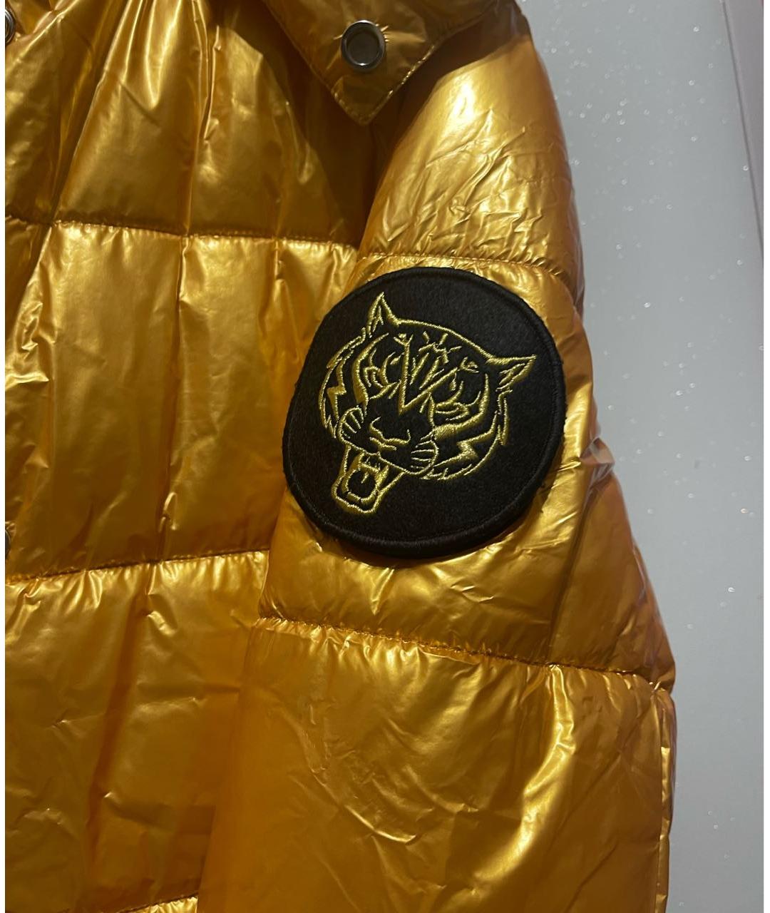 PLEIN SPORT Золотой полиамидовый пуховик, фото 7
