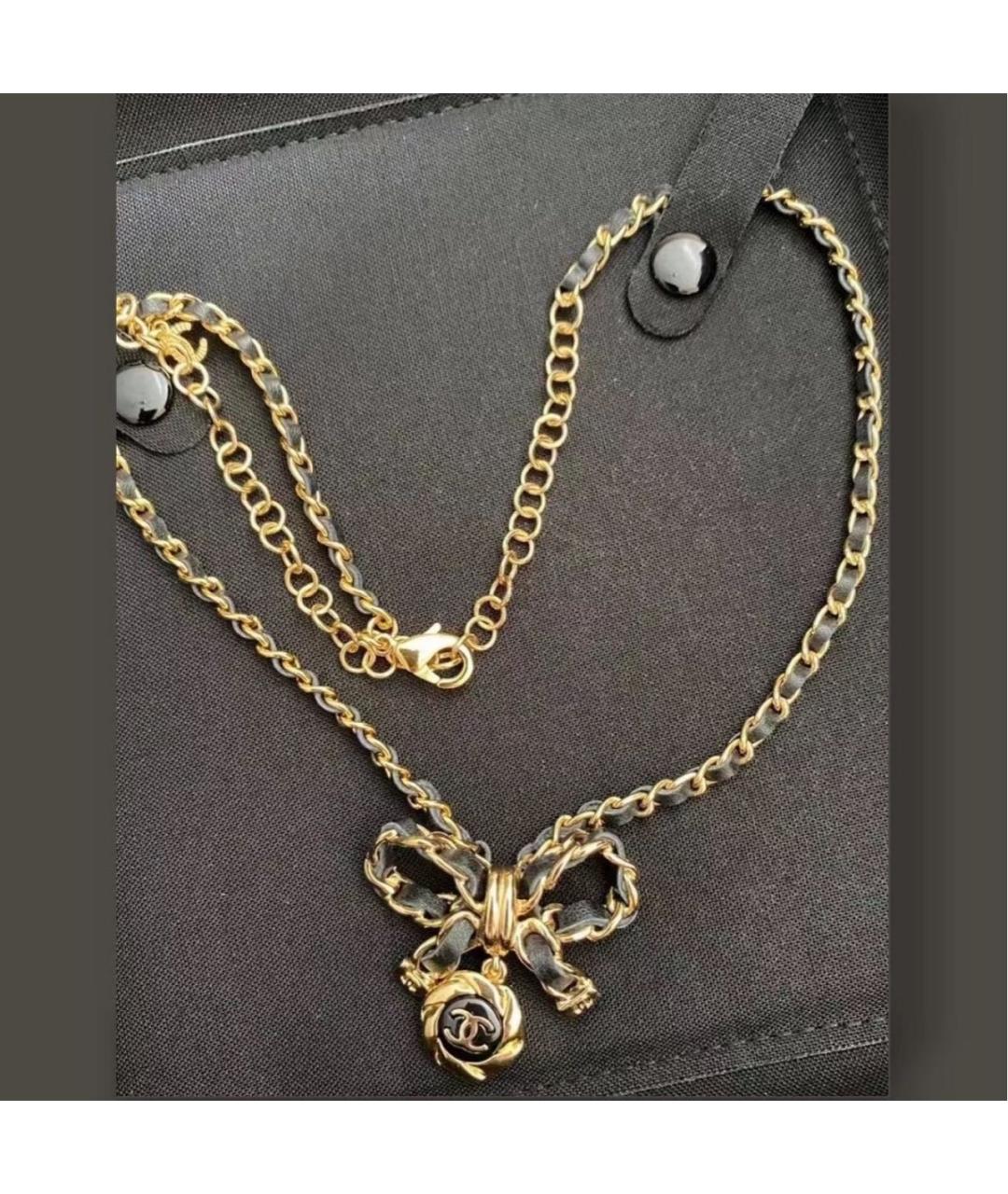 CHANEL Черное металлическое колье, фото 5