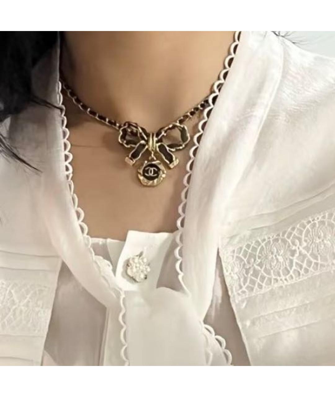 CHANEL Черное металлическое колье, фото 6