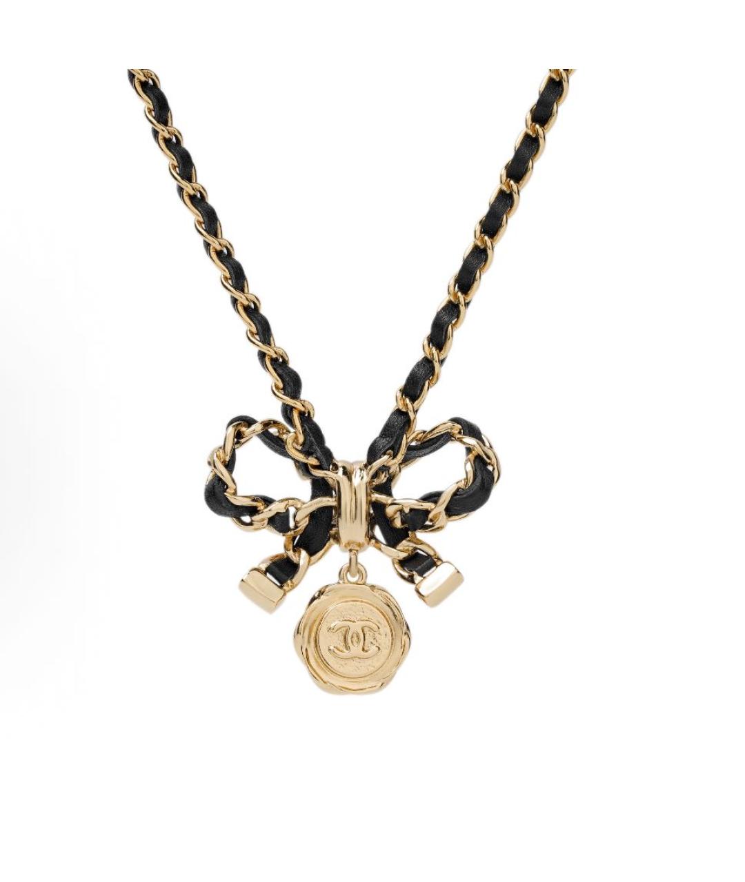 CHANEL Черное металлическое колье, фото 3