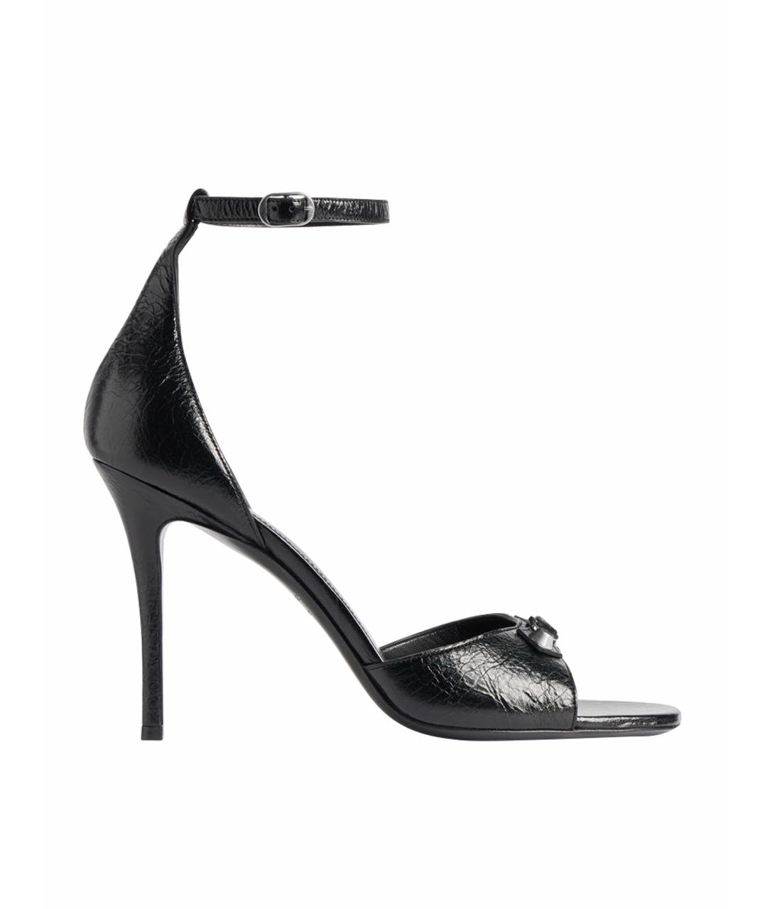 BALENCIAGA Черные кожаные босоножки, фото 1