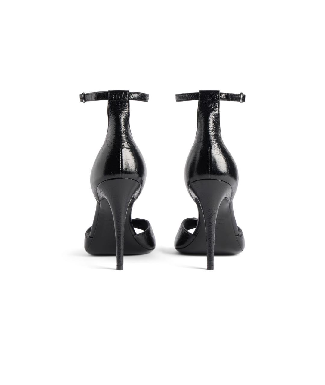 BALENCIAGA Черные кожаные босоножки, фото 4