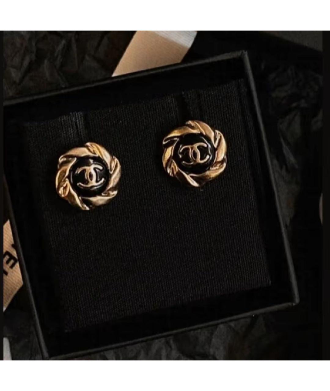 CHANEL Золотые металлические серьги, фото 5