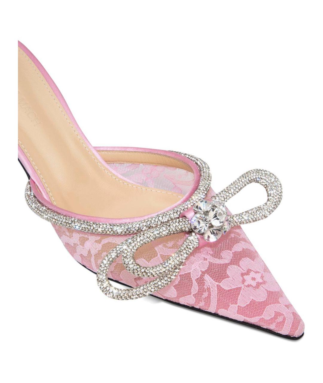 MACH&MACH Розовые текстильные мюли, фото 4