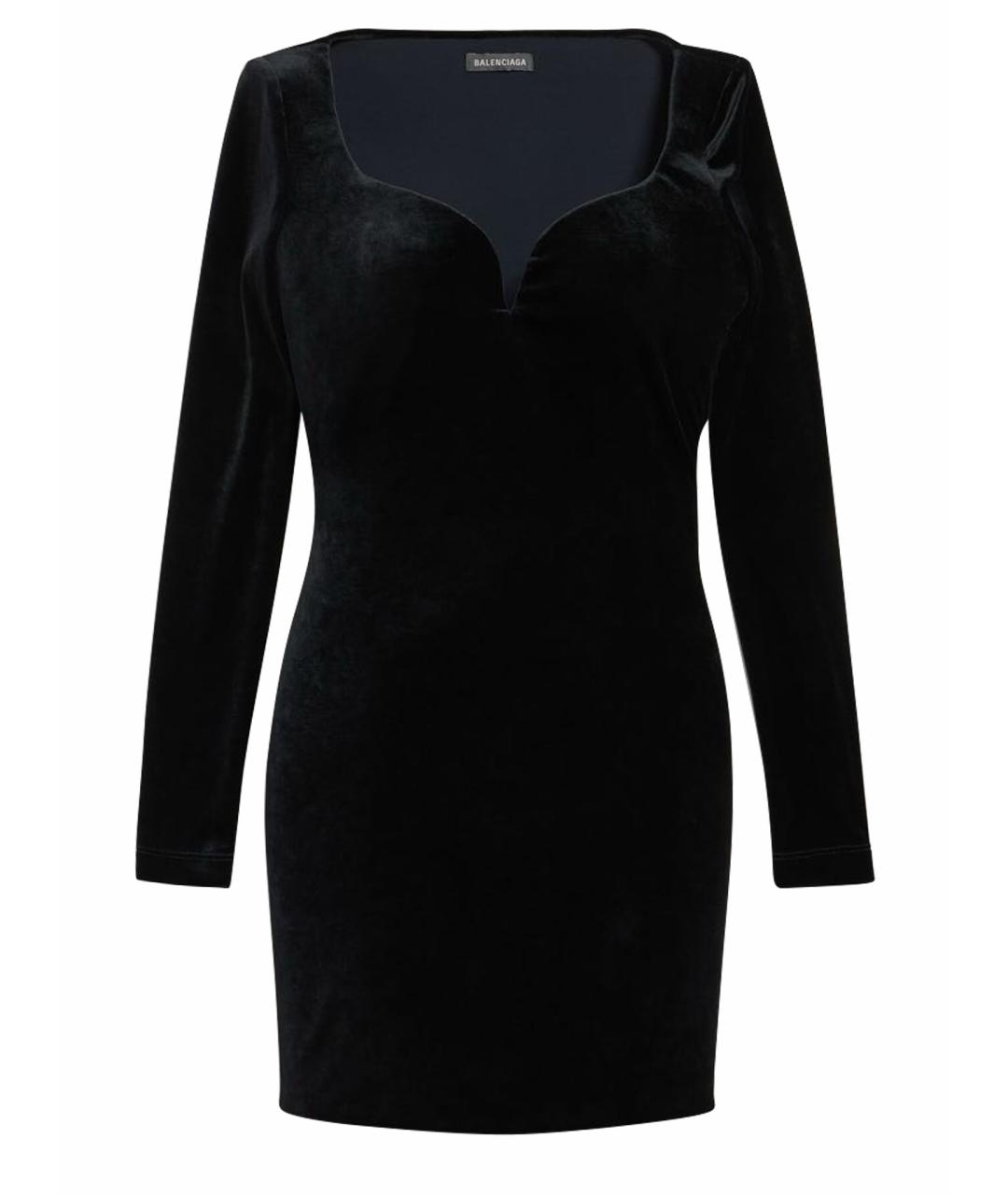 BALENCIAGA Черное вискозное повседневное платье, фото 1