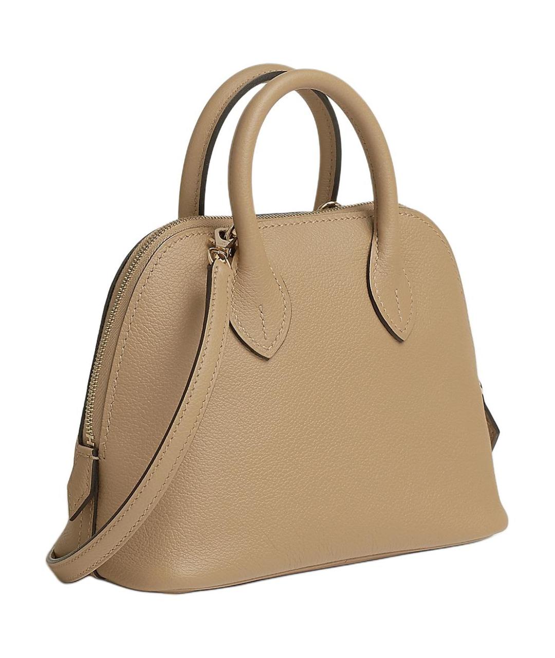 HERMES Бежевая кожаная сумка через плечо, фото 3