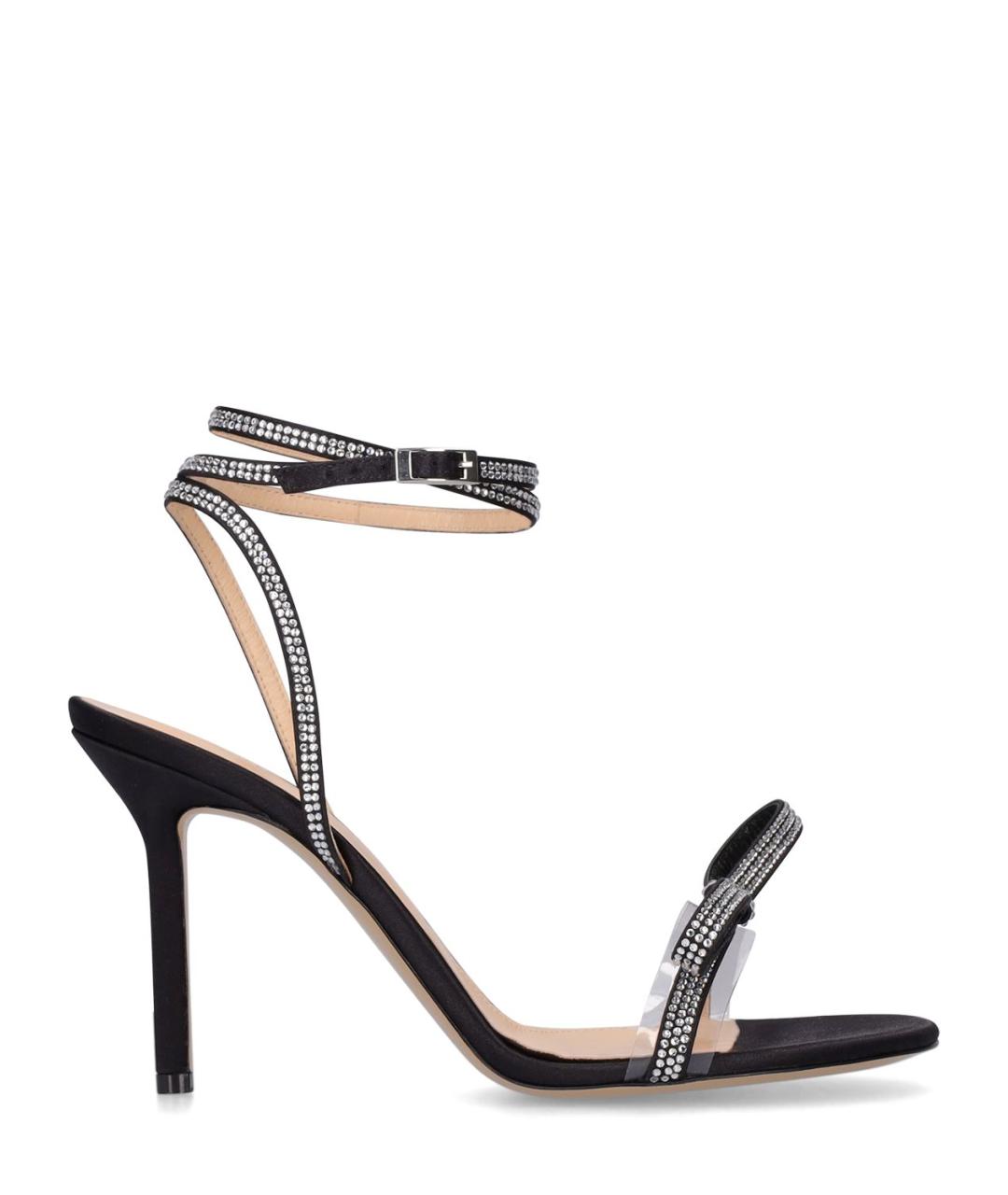 MACH&MACH Черные текстильные босоножки, фото 1