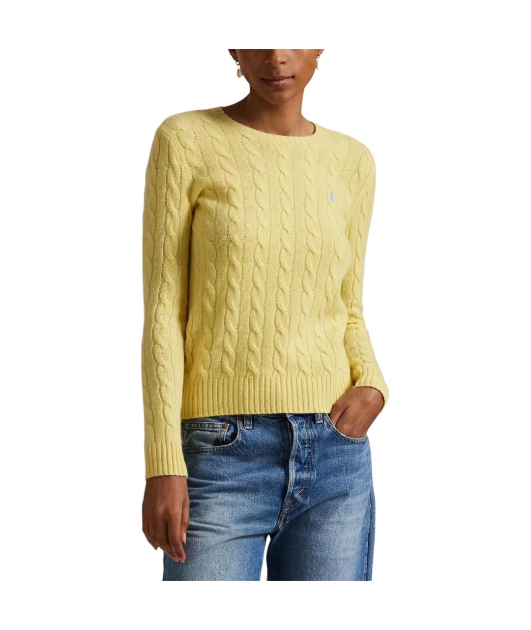POLO RALPH LAUREN Желтый хлопковый джемпер / свитер, фото 6
