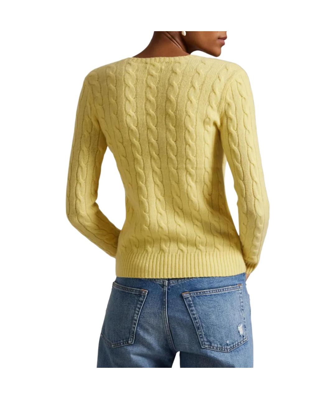 POLO RALPH LAUREN Желтый хлопковый джемпер / свитер, фото 4