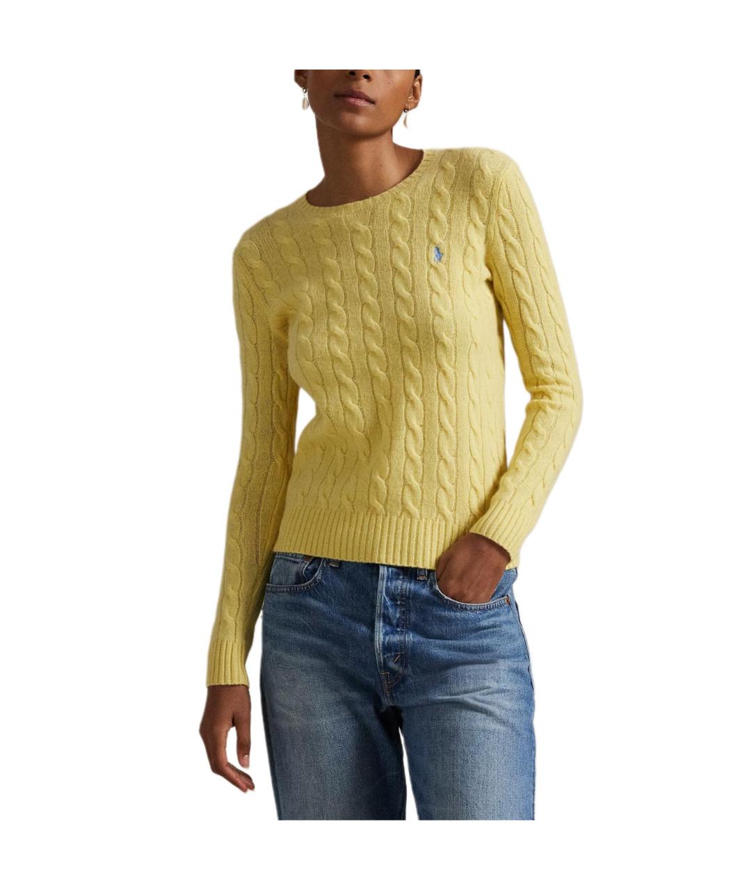 POLO RALPH LAUREN Желтый хлопковый джемпер / свитер, фото 3