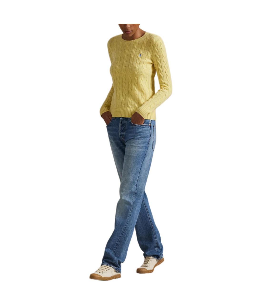 POLO RALPH LAUREN Желтый хлопковый джемпер / свитер, фото 7
