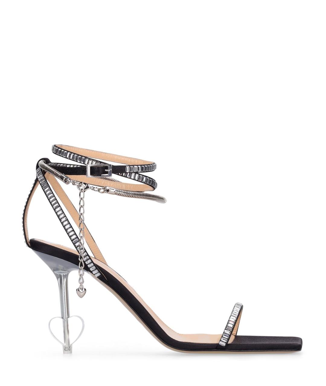 MACH&MACH Черные текстильные босоножки, фото 1