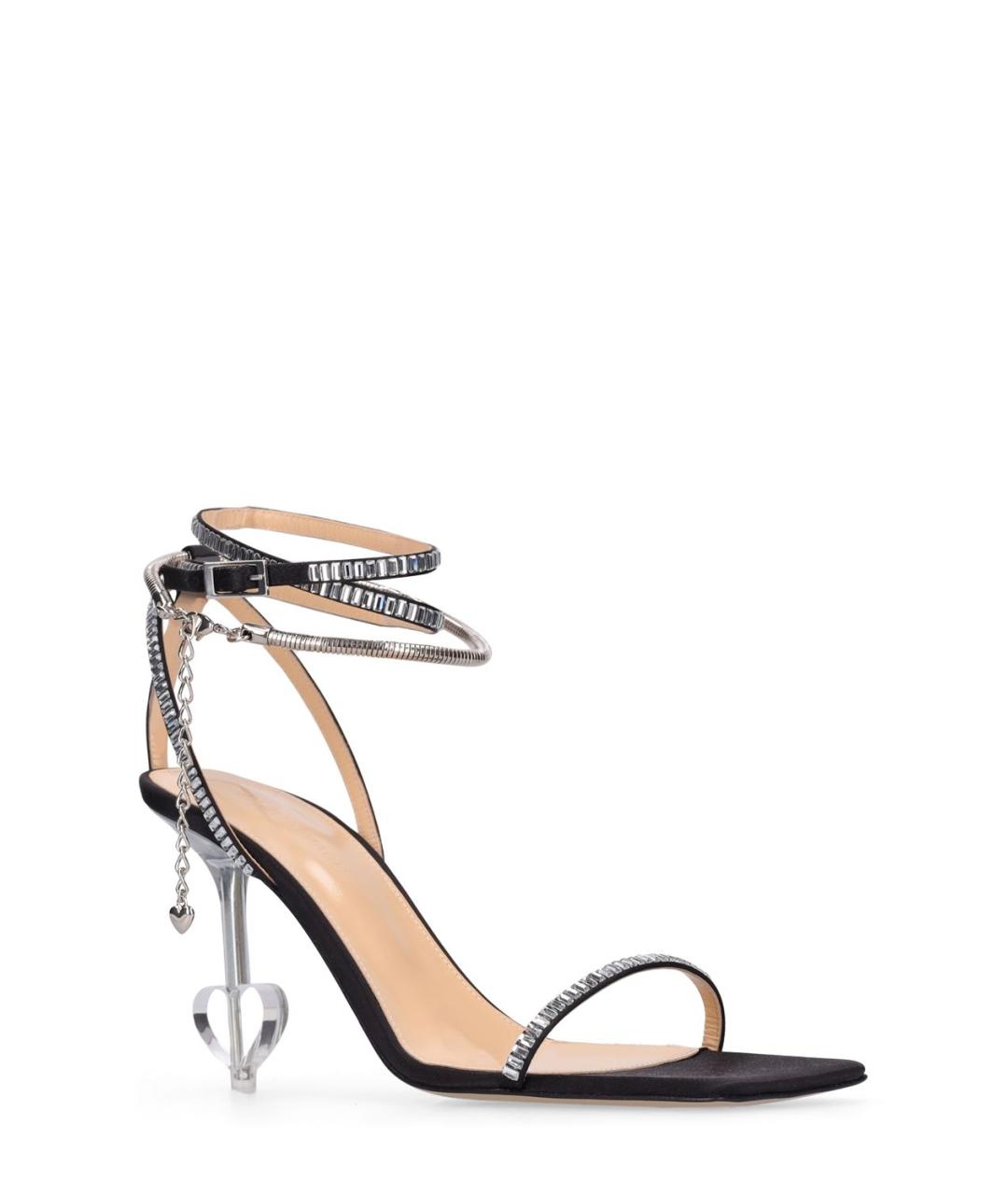 MACH&MACH Черные текстильные босоножки, фото 3