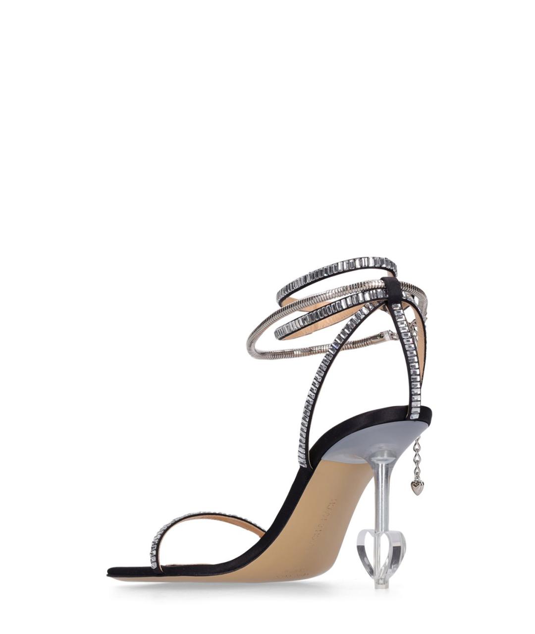 MACH&MACH Черные текстильные босоножки, фото 4