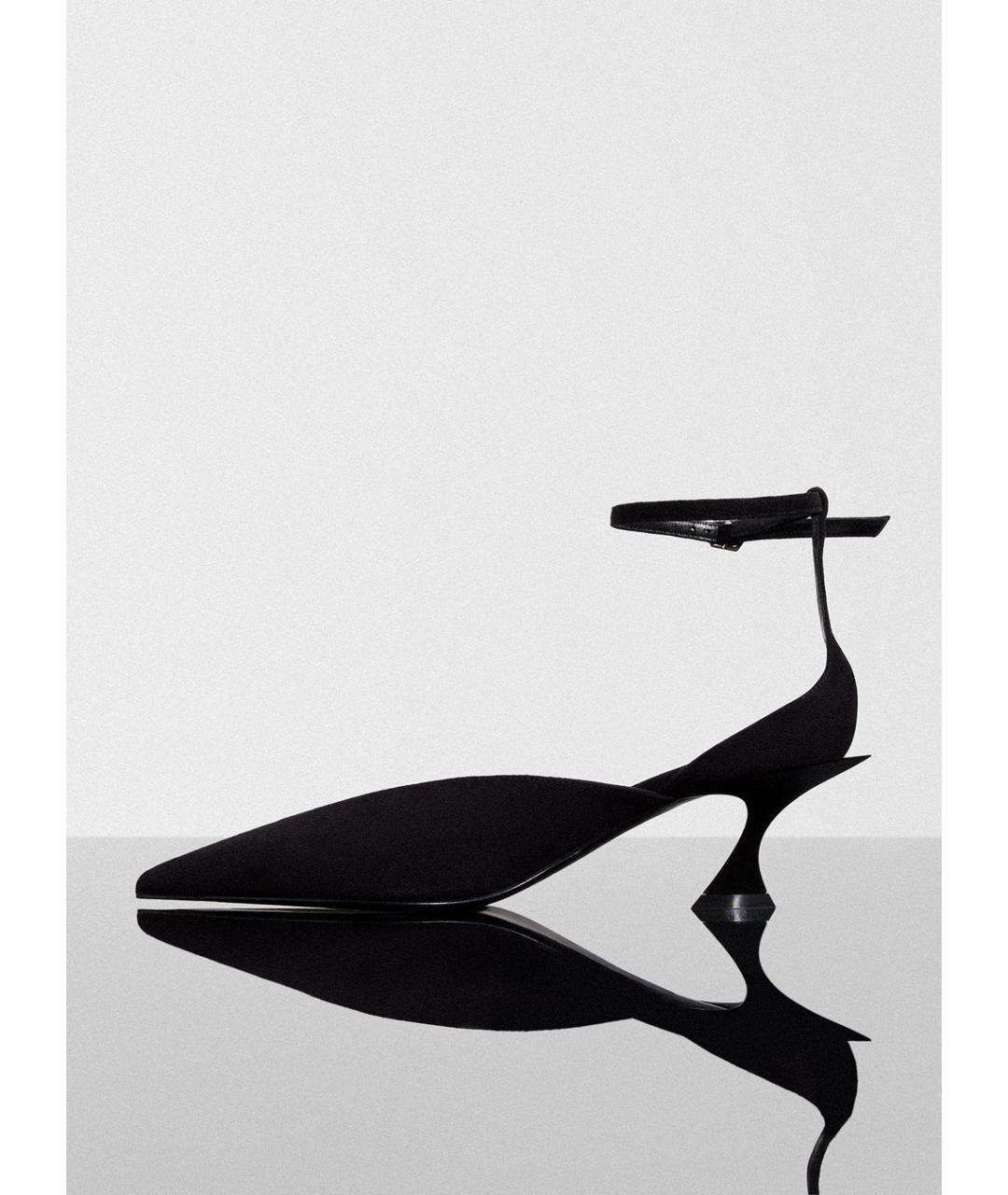 MUGLER Черные замшевые лодочки на низком каблуке, фото 2