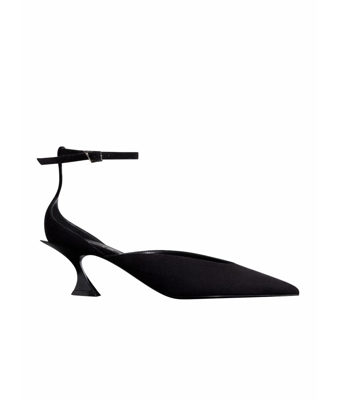 MUGLER Черные замшевые лодочки на низком каблуке, фото 1