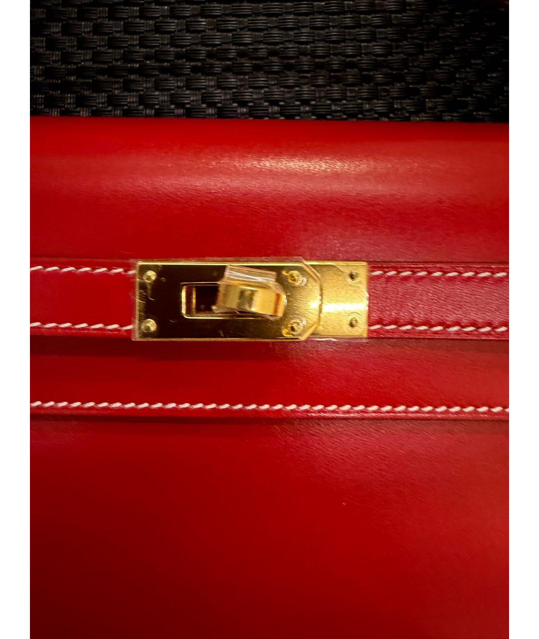 HERMES Красная кожаная сумка через плечо, фото 8