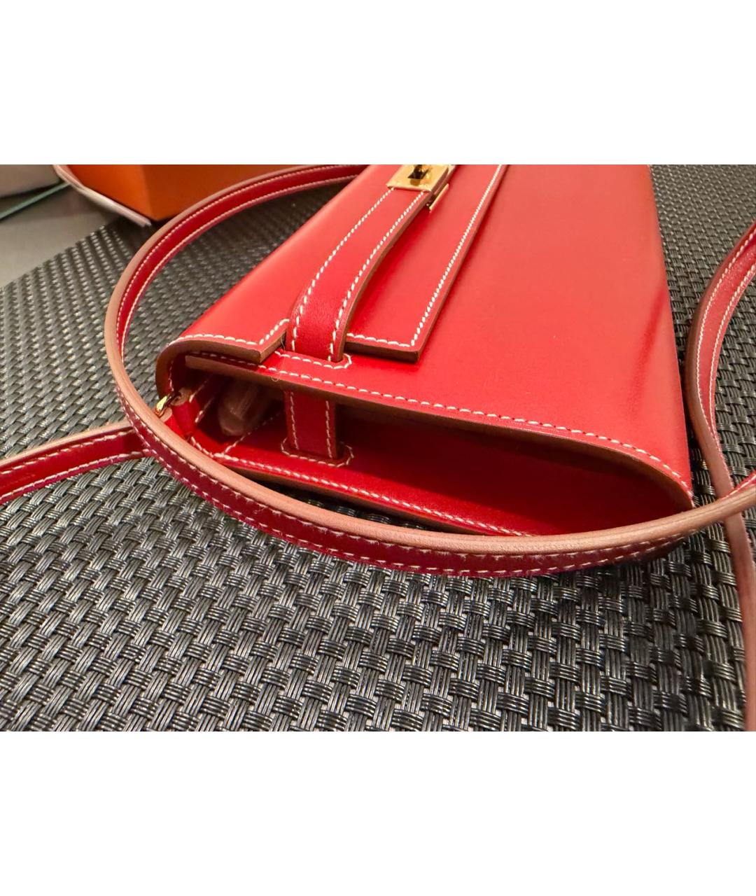 HERMES Красная кожаная сумка через плечо, фото 7
