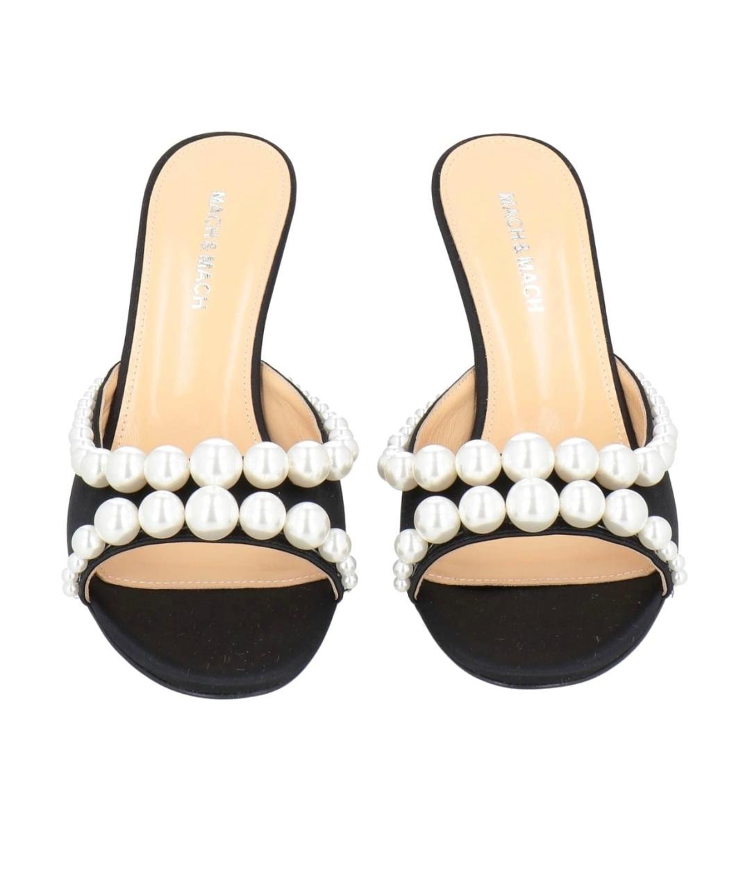 MACH&MACH Черные текстильные мюли, фото 3