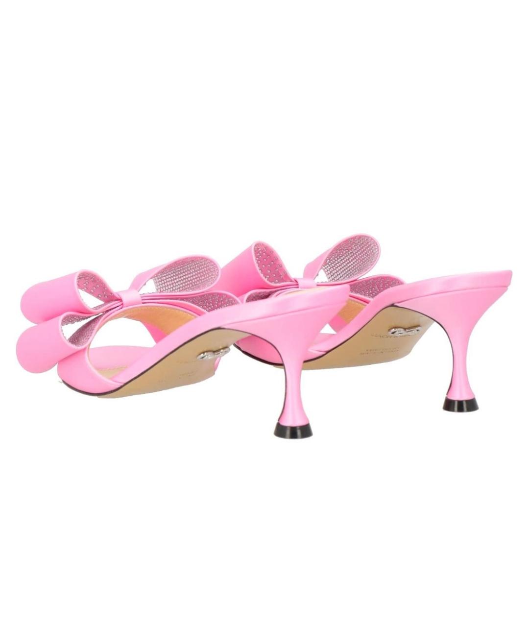 MACH&MACH Розовые текстильные мюли, фото 4