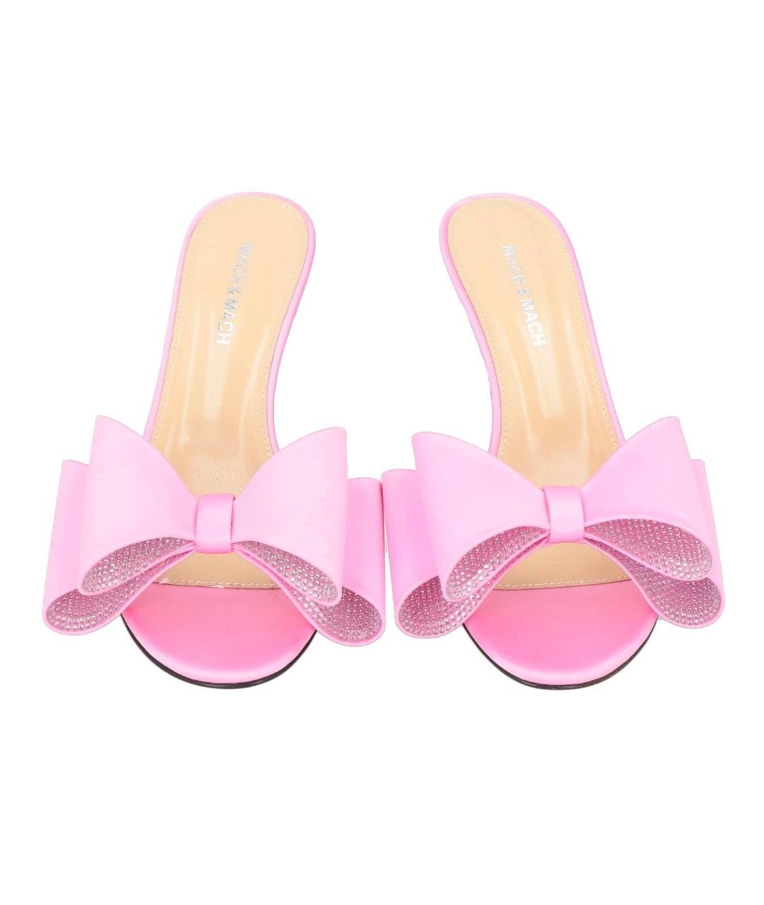 MACH&MACH Розовые текстильные мюли, фото 3