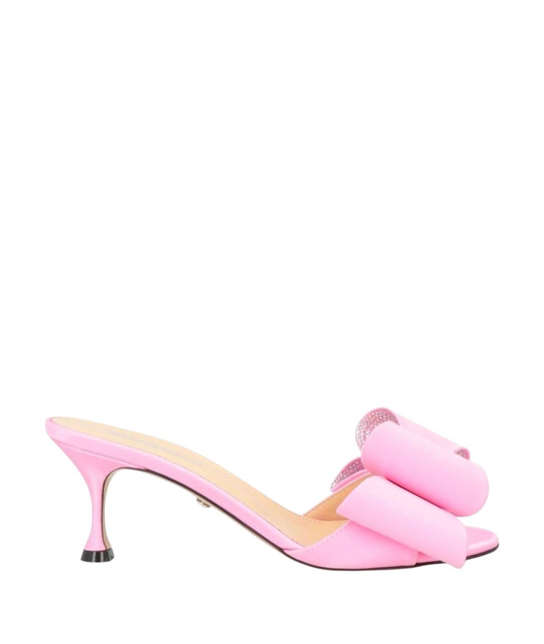 MACH&MACH Розовые текстильные мюли, фото 1