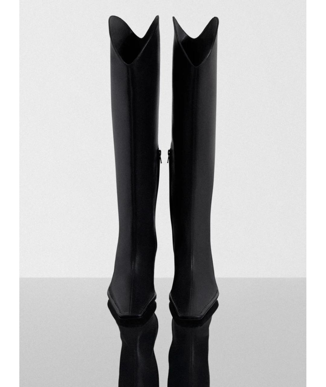 MUGLER Черные кожаные сапоги, фото 4
