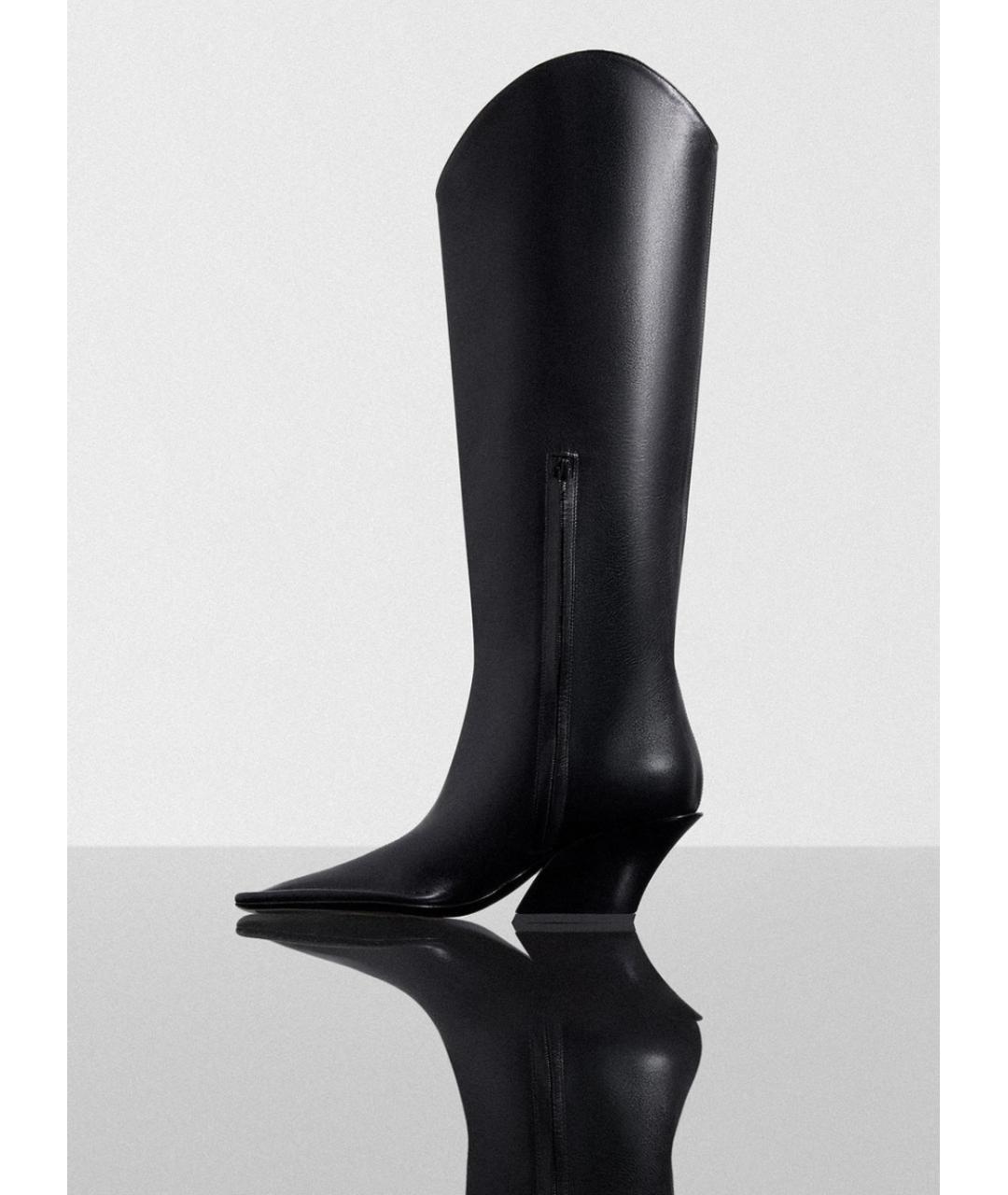 MUGLER Черные кожаные сапоги, фото 2